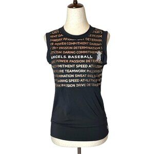 Touch By Alyssa Milano Active Black Sleeveless Angels Baseball Tank Top Size S